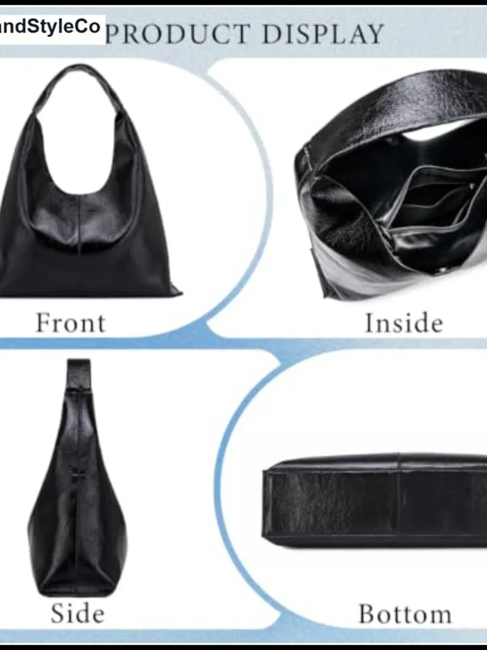 Slouchy Hobo Bag Faux Leather Shoulder Bag Vegan Leather Work Tote Purse